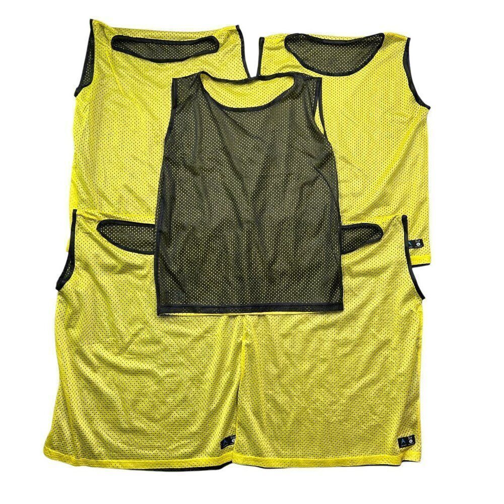 Athlete Men's Size Large Black & Yellow‎ Reversible Basketball Jerseys Qty 5x